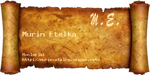 Murin Etelka névjegykártya